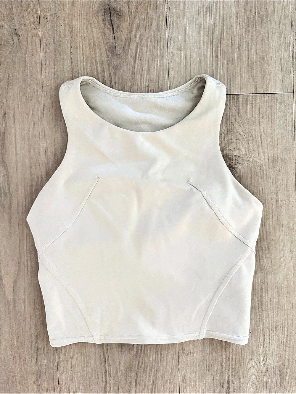 lululemon wunder Train Tank Top Cream Crop Size 2